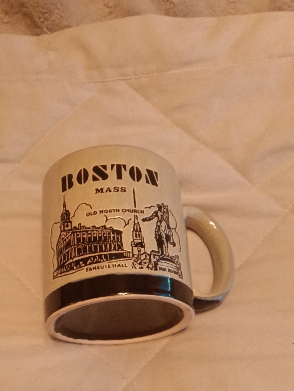 Boston Souvenir Ceramic Mug - White and Black